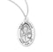 Sterling Silver St. Gertrude Medal with Genuine Rhodium Plated 18” Chain