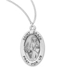 Sterling Silver St. Grace Medal with Genuine Rhodium Plated 18” Chain