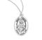 Sterling Silver St. Joanne Medal with Genuine Rhodium Plated 18” Chain