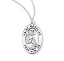 Sterling Silver St. Madeline Medal with Genuine Rhodium Plated 18” Chain