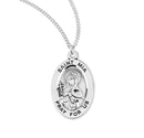 Sterling Silver St. Mia Medal with Genuine Rhodium Plated 18” Chain
