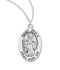 Sterling Silver St. Paula Medal with Genuine Rhodium Plated 18” Chain