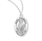 Sterling Silver St. Philomena Medal with Genuine Rhodium Plated 18” Chain
