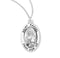 Sterling Silver St. Rachel Medal with Genuine Rhodium Plated 18” Chain