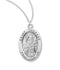 Sterling Silver St. Therese Medal with Genuine Rhodium Plated 18” Chain