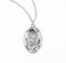 Sterling Silver St. Zoe Medal with Genuine Rhodium Plated 18” Chain