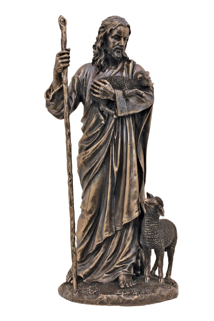 Jesus The Good Shepherd Statue - Bronze - 11 3/4"